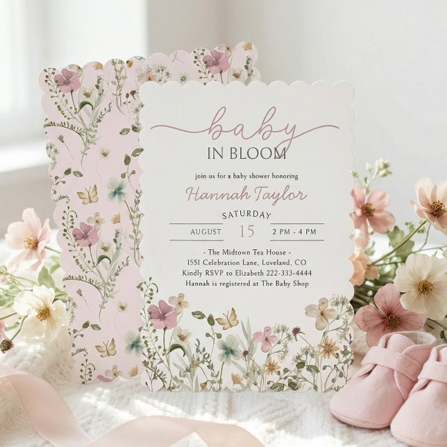 Baby i blomning flicka baby shower inbjudningar (Skapare uppladdad)