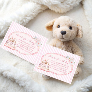 Baby i blomning preppy baby shower bokförfrågan tilläggskort