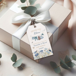 Baby i blomning Vilda blommor Klädstreck Babykalas Presentetikett