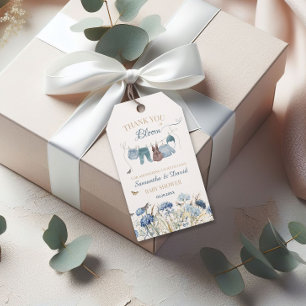Baby i blomning Vilda blommor Klädstreck Babykalas Presentetikett