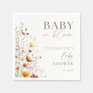 Baby i blomstervilda blommor Blomster Babyfirande Pappersservett