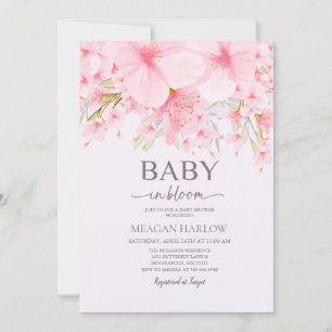 Baby i BLOMY Blommigt Girl Baby Shower-inbjudan Inbjudningar
