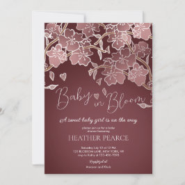 Baby i Bloom Asian Cherry Blommar Shower Inbjudningar