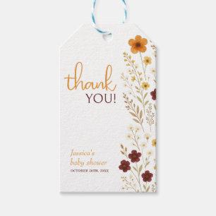 Baby i Bloom Autumn Wildblomme Baby Shower Presentetikett