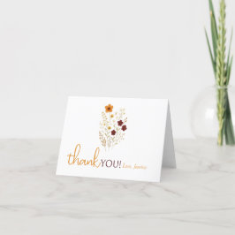 Baby i Bloom Autumn Wildblomme Baby Shower Tack Kort