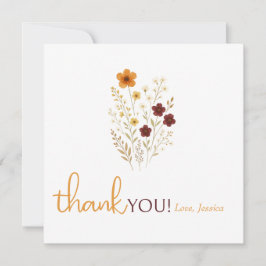Baby i Bloom Autumn Wildblomme Baby Shower Tack Kort