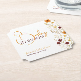 Baby i Bloom Autumn Wildblomme Baby Shower Underlägg Papper