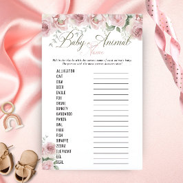 Baby i Bloom Baby Shower Animal Namn Game