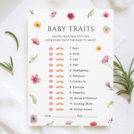 Baby i Bloom Baby Shower Baby Trade Game Card Inbjudningar