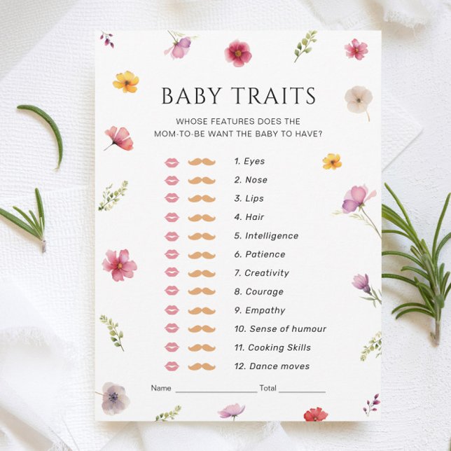 Baby i Bloom Baby Shower Baby Trade Game Card Inbjudningar (Skapare uppladdad)