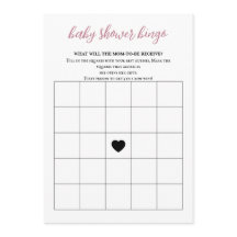 Baby i Bloom Baby Shower Bingo