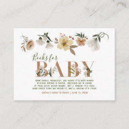 Baby i Bloom Baby Shower Boho Bok Request Tilläggskort
