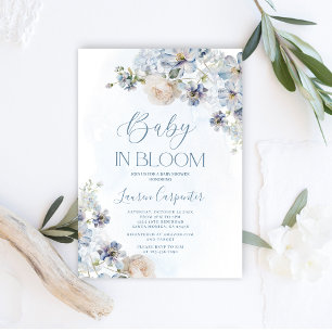 Baby i Bloom Baby Shower Boy Inbjudningar