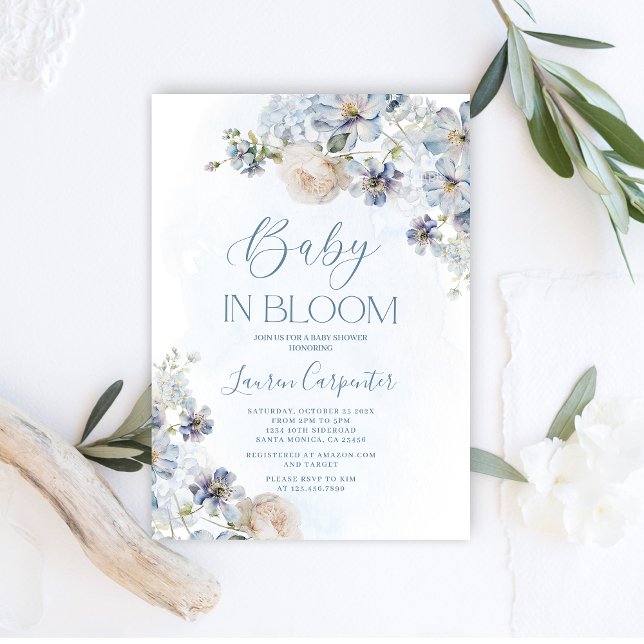 Baby i Bloom Baby Shower Boy Inbjudningar (Skapare uppladdad)