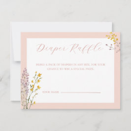Baby i Bloom Baby Shower Diaper Raffle Card Anteckningskort