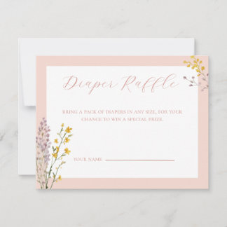 Baby i Bloom Baby Shower Diaper Raffle Card Anteckningskort
