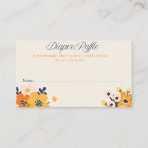 Baby i Bloom Baby Shower Diaper Raffle Card Visitkort
