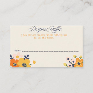 Baby i Bloom Baby Shower Diaper Raffle Card Visitkort