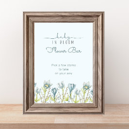 Baby i Bloom Baby Shower Flower Pub-tecken Poster