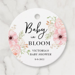 Baby i Bloom Baby Shower Gåvor Etiketter