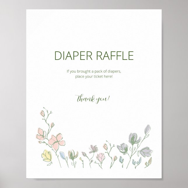 Baby i Bloom Baby Shower Gender Neutral Poster (Framsidan)