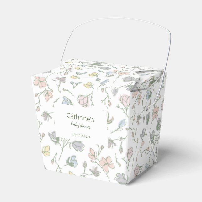 Baby i Bloom Baby Shower Gender Neutral Presentaskar (Framsidan Sidan)