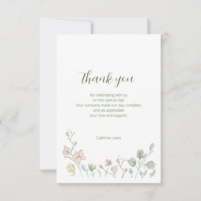 Baby i Bloom Baby Shower Gender Neutral Tack Kort (Framsida)