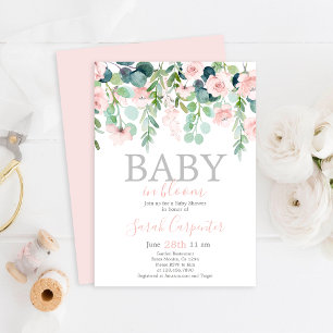 Baby i Bloom Baby Shower Girl-inbjudan Inbjudningar