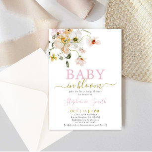Baby i Bloom Baby Shower Girl-inbjudan Inbjudningar