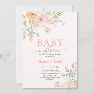 Baby i Bloom Baby Shower Girl-inbjudan Inbjudningar
