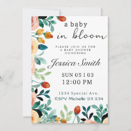 Baby i Bloom Baby Shower Inbjudan