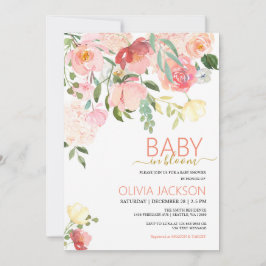 Baby i Bloom Baby Shower-inbjudan Julkort