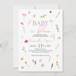Baby i Bloom Baby Shower Inbjudningar
