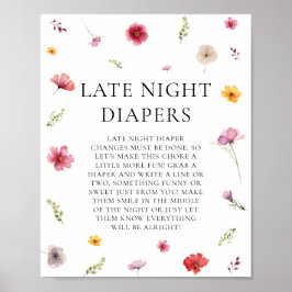 Baby i Bloom Baby Shower Late Night Diaper Game Poster