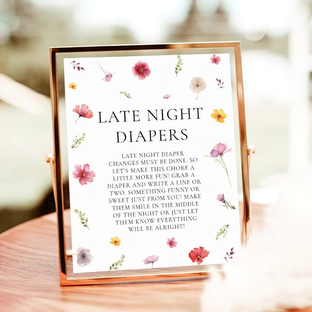 Baby i Bloom Baby Shower Late Night Diaper Game Poster (Skapare uppladdad)