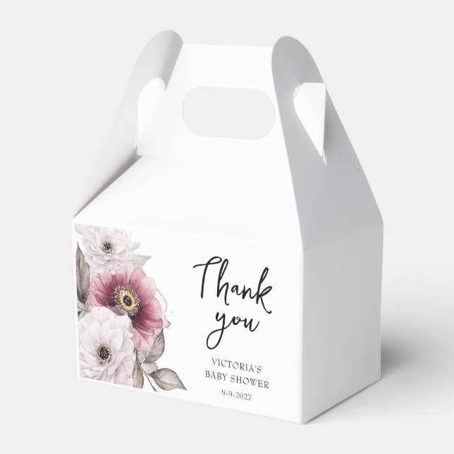 Baby i Bloom Baby Shower Presentaskar (Framsidan Sidan)