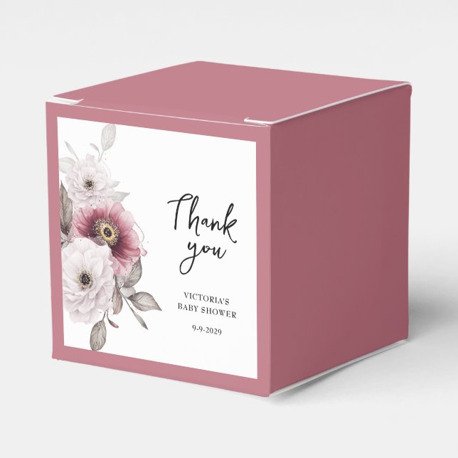 Baby i Bloom Baby Shower Presentaskar (Framsidan Sidan)