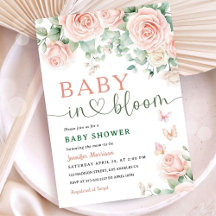 Baby i Bloom Baby Shower Rosa ros Girl Blommigt Gi