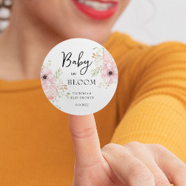 Baby i Bloom Baby Shower Runt Klistermärke