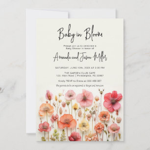 Baby i Bloom Baby Shower Summer Flowers Spara Datumet