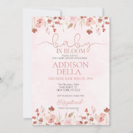 Baby i Bloom Baby Shower Vår sommar blommigt Inbjudningar