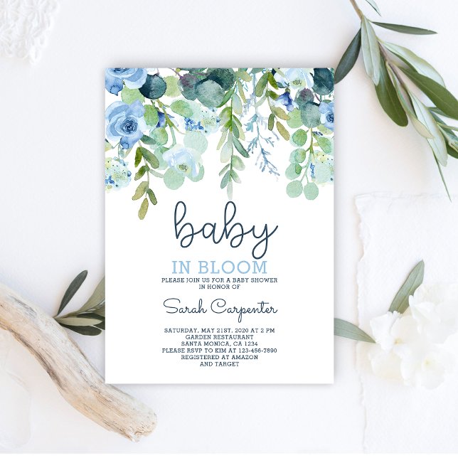 Baby i Bloom babyduschpojke Inbjudningar (Skapare uppladdad)