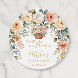 Baby i Bloom Basket Flowers Baby Shower Gåvor Etiketter