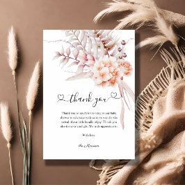 Baby i Bloom | Beige Vår Blommigt Baby Shower Tack Kort