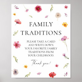 Baby i Bloom Blommigt Baby Shower Family Tradition Poster