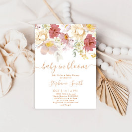 Baby i Bloom Blommigt Baby Shower Girl-inbjudan Inbjudningar