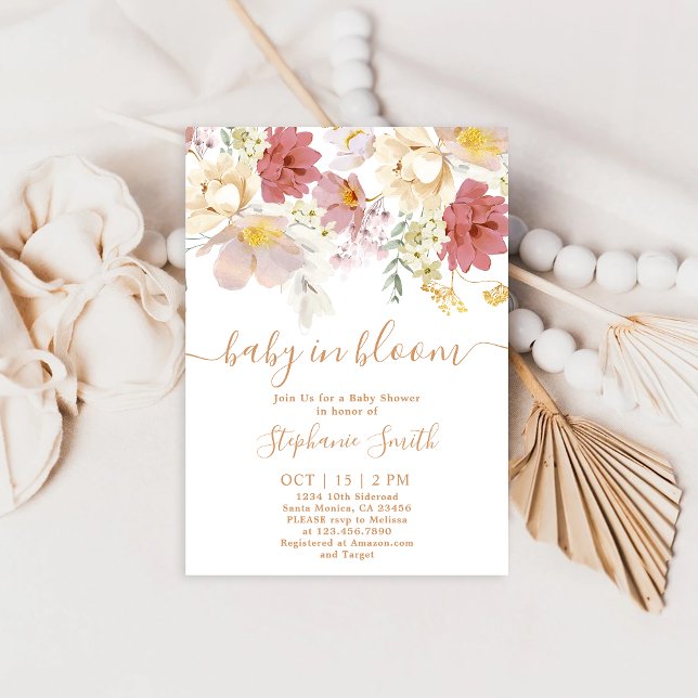 Baby i Bloom Blommigt Baby Shower Girl-inbjudan Inbjudningar (Skapare uppladdad)