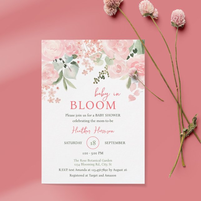 Baby i Bloom Blommigt Baby Shower Inbjudningar (Skapare uppladdad)