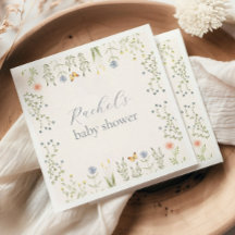 Baby i Bloom Blommigt Baby Shower Napkin