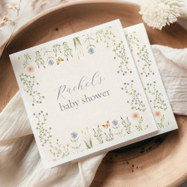 Baby i Bloom Blommigt Baby Shower Napkin Pappersservett